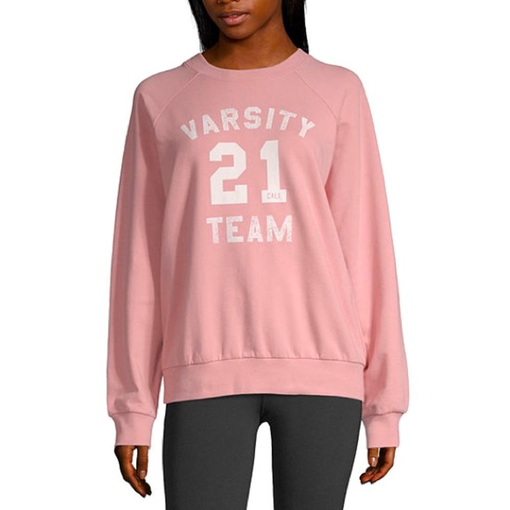 XS flirtitude pink varsity sweatshirt